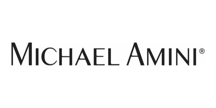 A black and white image of the michael amini logo.